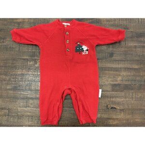 Vintage Santa One Piece 6-9 Month Red Thermal Outfit